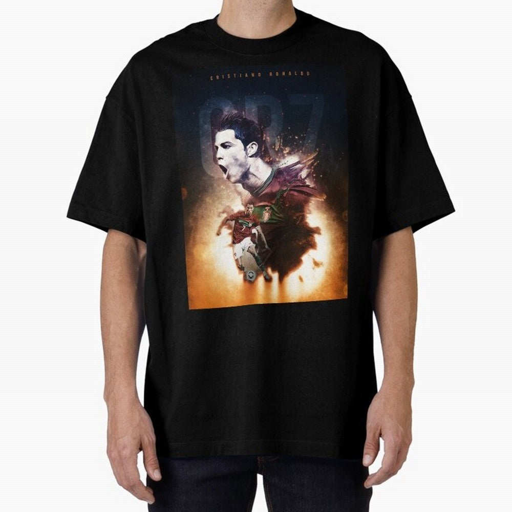 Cristiano Ronaldo 7 Oversized T-Shirt Support the Legends of FIFA World Cup 2026 with Messi and Cristiano Ronaldo, England Energy, Football Passion, Legendary Performances, Festival Vibes and Supporter Community; Made for Die Hard Supporters,