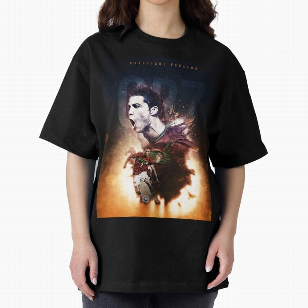 Cristiano Ronaldo 7 Oversized T-Shirt Support the Legends of FIFA World Cup 2026 with Messi and Cristiano Ronaldo, England Energy, Football Passion, Legendary Performances, Festival Vibes and Supporter Community; Made for Die Hard Supporters,