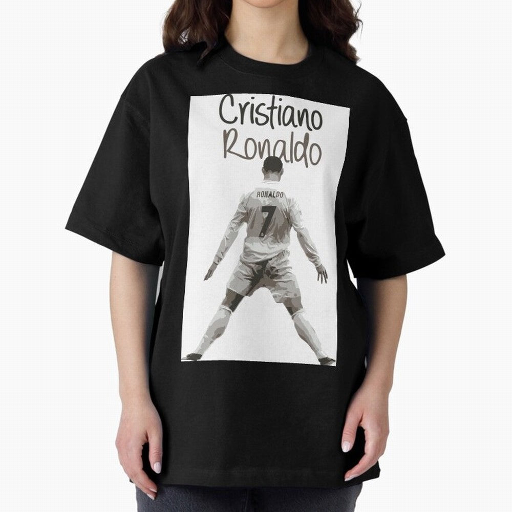 Cristiano Ronaldo Celebration Oversized T-Shirt Celebrate the Road through FIFA World Cup 2026 USA Canada Mexico Spirit, Centered on Germany, Cristiano Ronaldo, Haaland and CR7, Football History, Final Match Energy, Crowd Noise and Once in a
