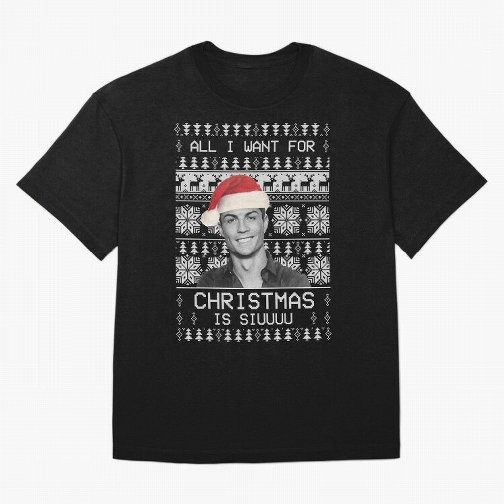 cristiano ronaldo siuuu funny christmas sweater Oversized T-Shirt Support the Legends of FIFA World Cup 2026 Group Stage Spirit, Inspired by Portugal, Messi, CR7 and Mbappe, Classic Soccer Heritage, Championship Pressure, Fan Loyalty and