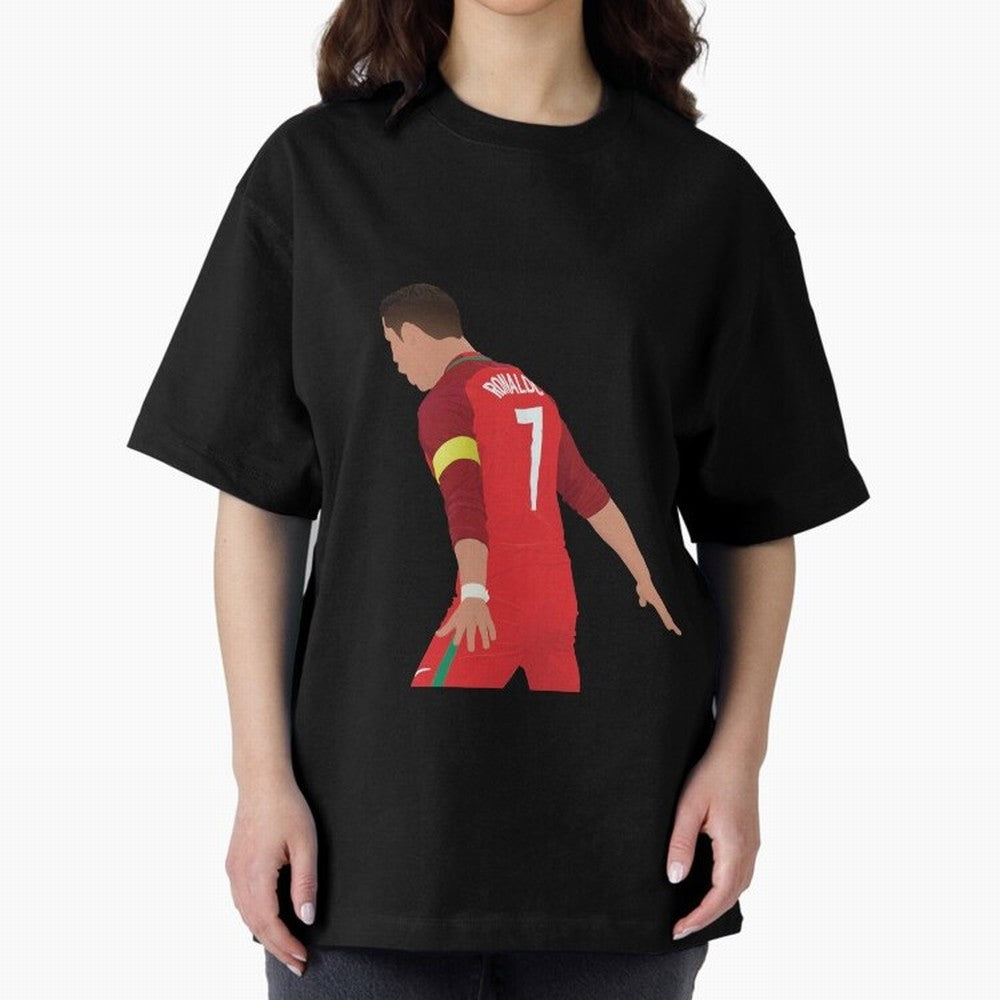 Cristiano Ronaldo - Portugal Oversized T-Shirt Keep the Legacy of FIFA World Cup 2026 Spirit, Capturing Spain and Netherlands, Cristiano Ronaldo, Haaland and CR7, Global Supporter Spirit, Legendary Goals, National Colors and Tournament Celebration;