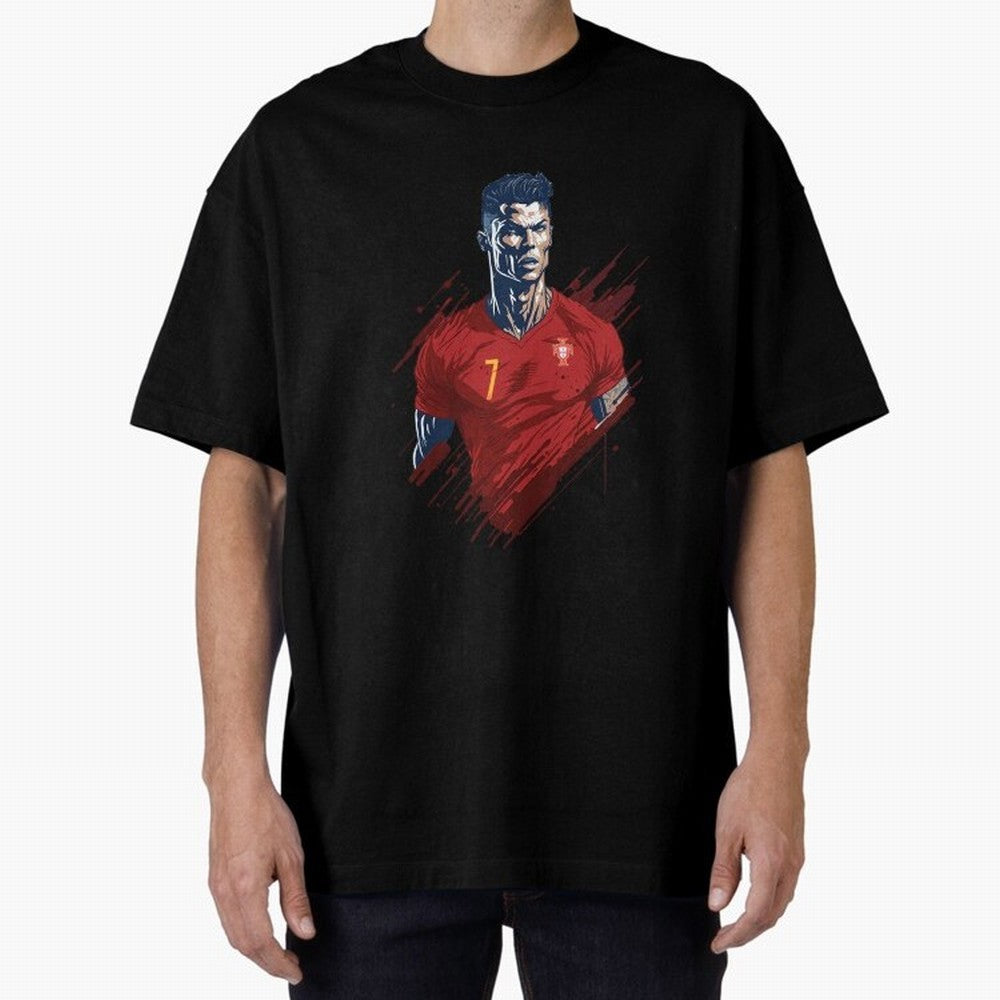 Cristiano Ronaldo splash art Oversized T-Shirt Turn Football Passion into FIFA World Cup 2026 Group Stage with Cristiano Ronaldo, Argentina and Brazil Energy, Goal Celebration Energy, Supporter Heritage, Football Icons and Worldwide Tournament Joy;