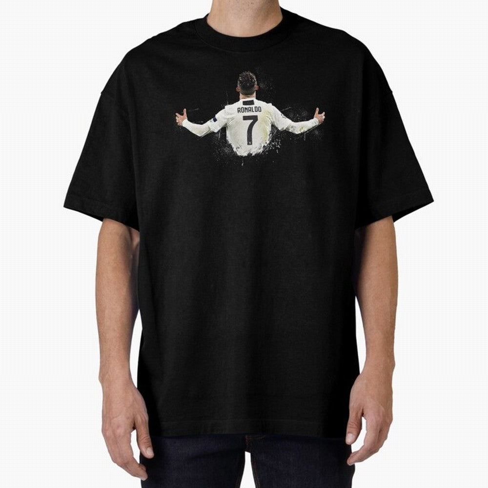 Cristiano Ronaldo Juventus Abstract Paintings Oversized T-Shirt Carry Global Football Passion for FIFA World Cup 2026 USA Canada Mexico, Centered on CR7, Spain, Soccer Culture, Superstar Moments, National Team Dreams and Competitive Fire; Ideal for