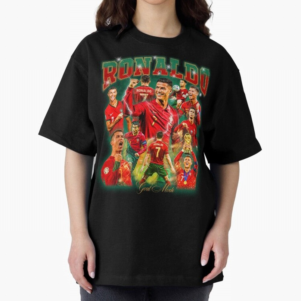 Ronaldo Vintage Bootleg Design Oversized T-Shirt Bring Match Day Fire to Match Day Hype around FIFA World Cup 2026, Neymar, Argentina and Brazil, Classic Soccer Heritage, Championship Pressure, Fan Loyalty and International Pride; Great for