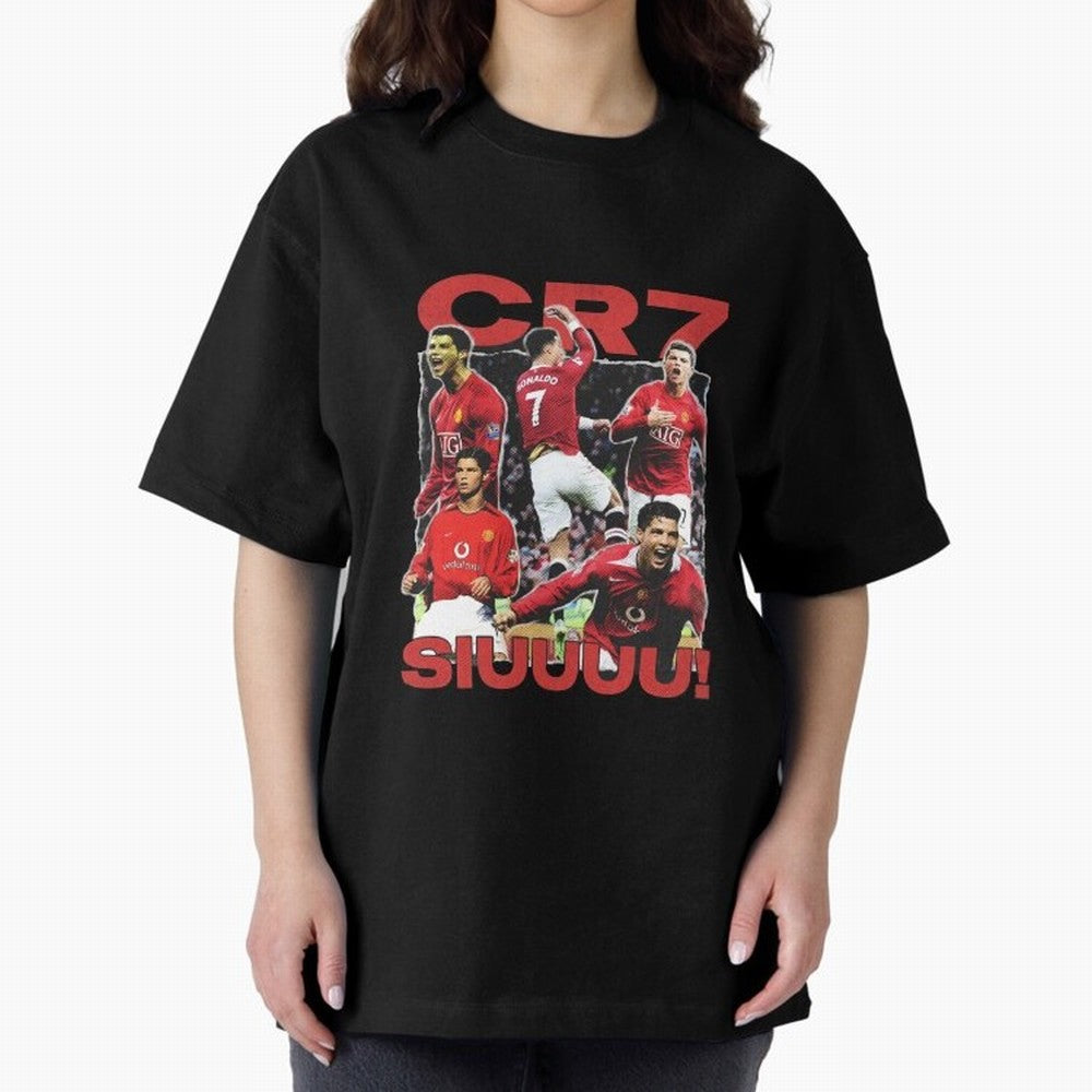 Retro Cristiano Ronaldo Manchester United Oversized T-Shirt Celebrate the Road through FIFA World Cup 2026 USA Canada Mexico for Fans of Haaland and Brazil, Portugal and Argentina, Bringing Global Supporter Spirit, Legendary Goals, National Colors