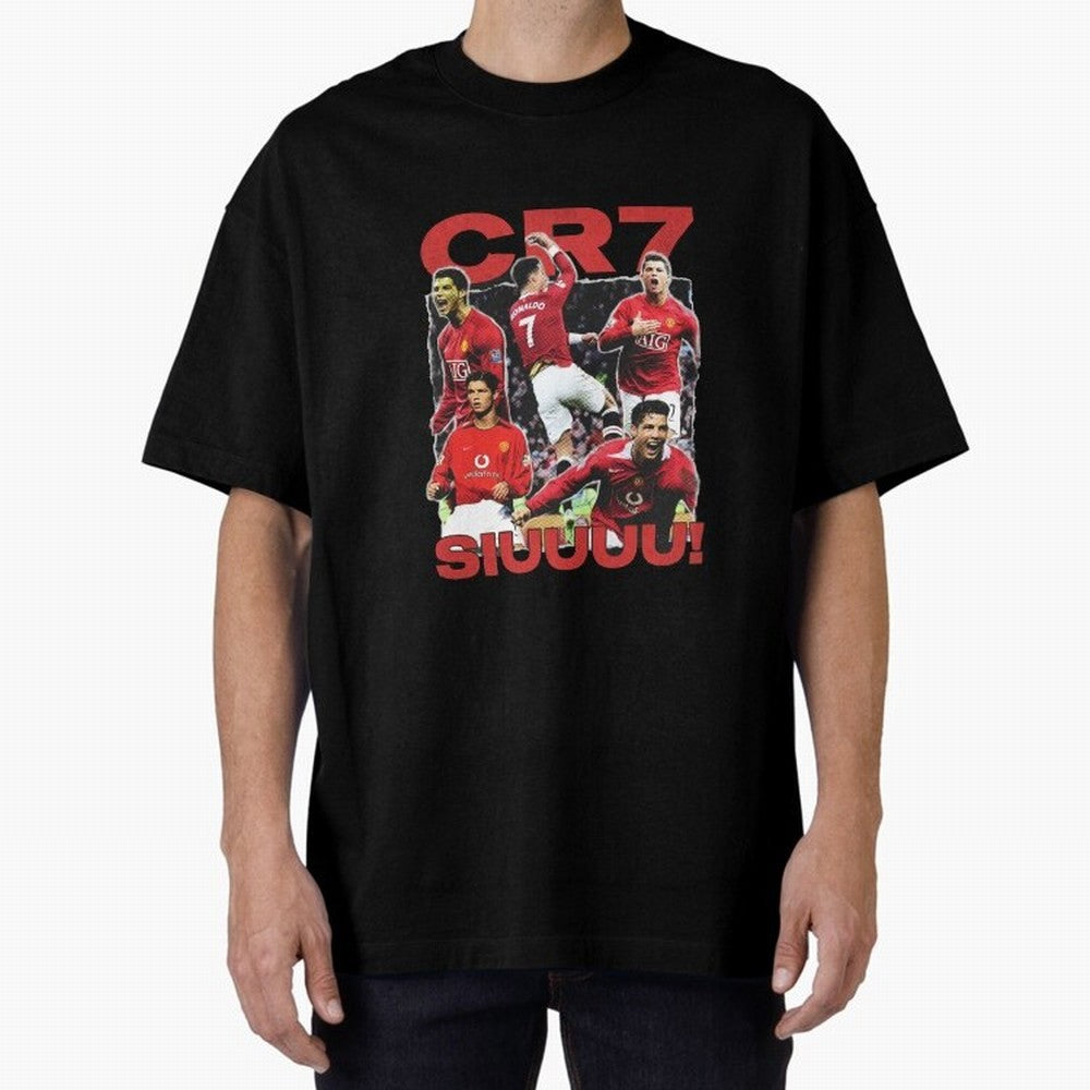 Retro Cristiano Ronaldo Manchester United Oversized T-Shirt Celebrate the Road through FIFA World Cup 2026 USA Canada Mexico for Fans of Haaland and Brazil, Portugal and Argentina, Bringing Global Supporter Spirit, Legendary Goals, National Colors