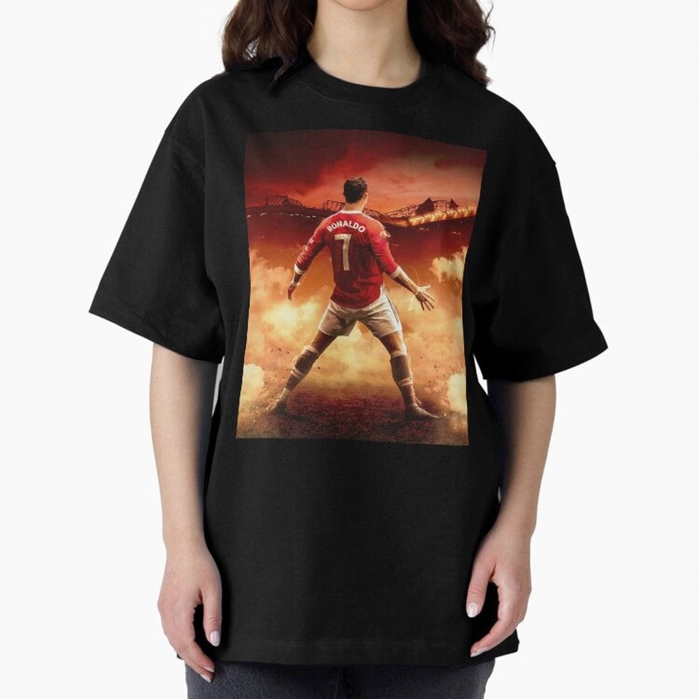 Ronaldo Cr7 Siuuu Manchester,Ronaldo Gifts,Ronaldo Cover,Ronaldo Prints Oversized T-Shirt Fuel Your Fan Pride for FIFA World Cup 2026 USA Canada Mexico Spirit, Made for Portugal, Messi, Neymar and Mbappe, Supporter Pride, Iconic Celebrations,