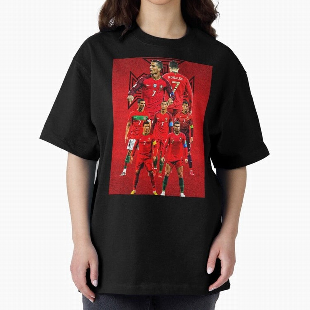 ronaldo Oversized T-Shirt Represent FIFA World Cup 2026 Group Stage Spirit, Centered on France and Portugal, Haaland, Football History, Final Match Energy, Crowd Noise and Once in a Lifetime Moments; Created for Match Day Parties, Soccer Gifts, Fan