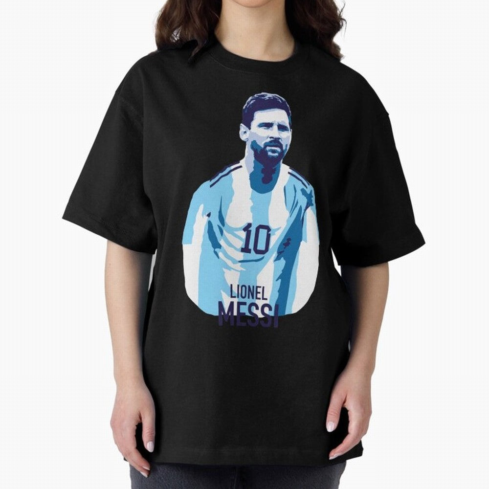 Messi Oversized T-Shirt Support FIFA World Cup 2026 USA Canada Mexico Spirit, Inspired by Portugal, Neymar, Haaland and Cristiano Ronaldo, Sports Nostalgia, International Competition, Famous Players and Unforgettable Victories; Ideal for Passionate