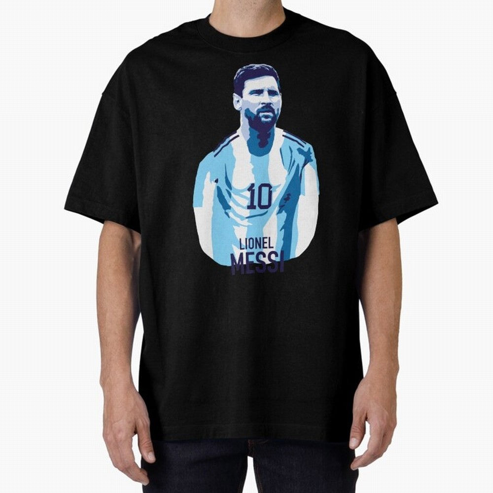 Messi Oversized T-Shirt Support FIFA World Cup 2026 USA Canada Mexico Spirit, Inspired by Portugal, Neymar, Haaland and Cristiano Ronaldo, Sports Nostalgia, International Competition, Famous Players and Unforgettable Victories; Ideal for Passionate