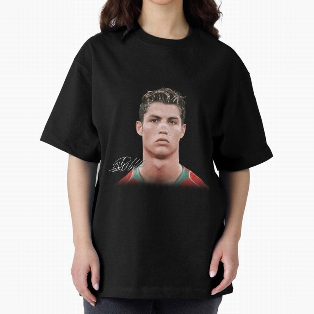 Cristiano Ronaldo Oversized T-Shirt Support the Legends of Global Football Passion for FIFA World Cup 2026 USA Canada Mexico, Highlighting Haaland, England, Supporter Pride, Iconic Celebrations, Legendary Names and Global Match Day Energy; Ideal