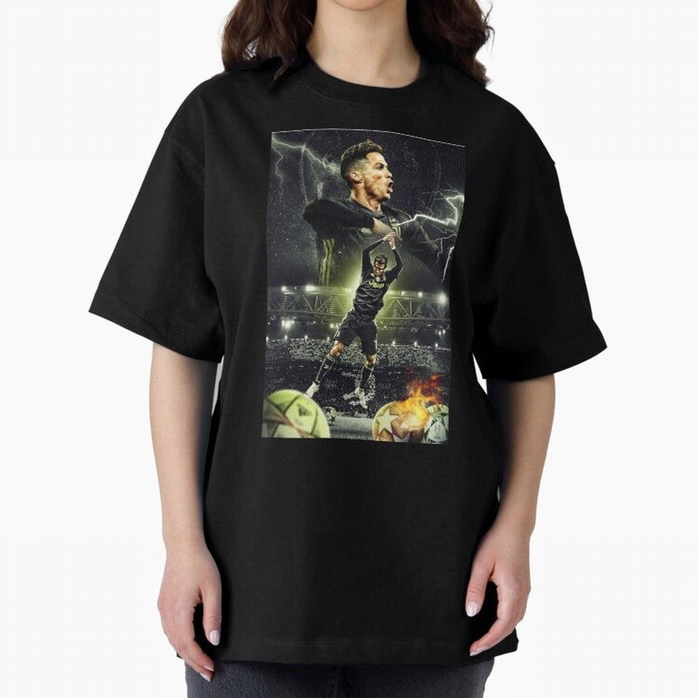 Ronaldo Illustration iPhone Case Oversized T-Shirt Bring International Match Energy to Global Football Passion for FIFA World Cup 2026 Group Stage, Celebrating CR7 and Messi, Spain, Championship Spirit, Famous Goals, Roaring Crowds and