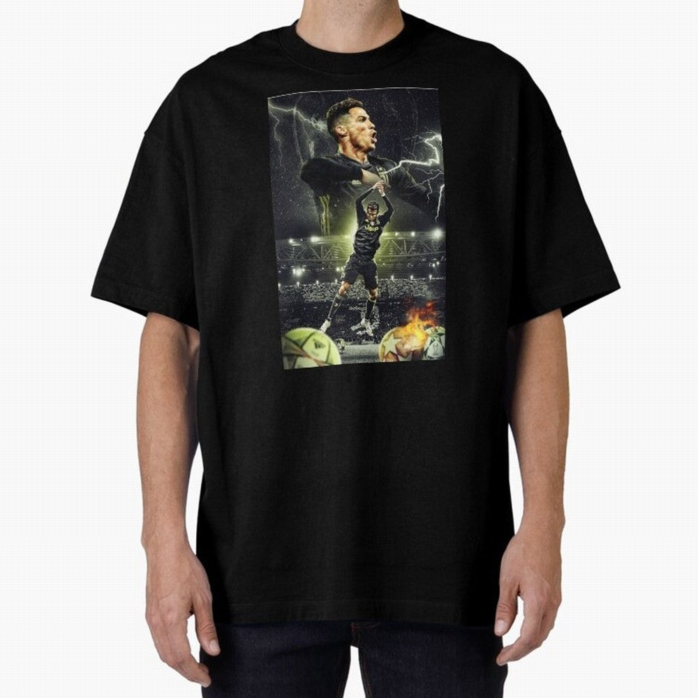 Ronaldo Illustration iPhone Case Oversized T-Shirt Bring International Match Energy to Global Football Passion for FIFA World Cup 2026 Group Stage, Celebrating CR7 and Messi, Spain, Championship Spirit, Famous Goals, Roaring Crowds and