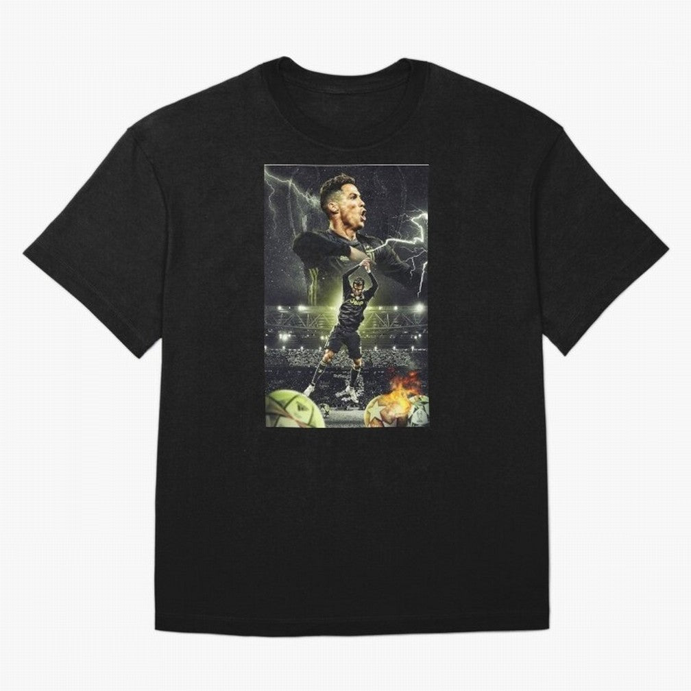 Ronaldo Illustration iPhone Case Oversized T-Shirt Bring International Match Energy to Global Football Passion for FIFA World Cup 2026 Group Stage, Celebrating CR7 and Messi, Spain, Championship Spirit, Famous Goals, Roaring Crowds and