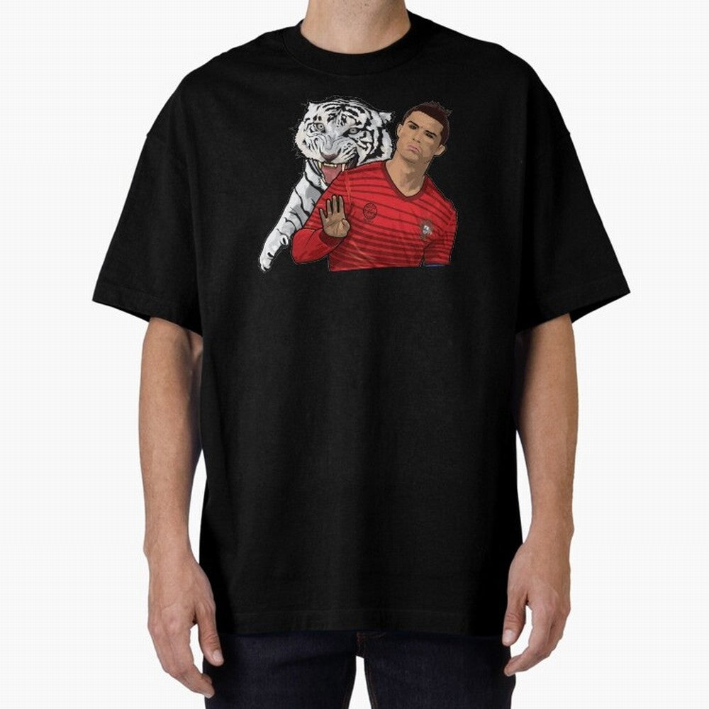 Cristiano Ronaldo Oversized T-Shirt Share the Excitement of FIFA World Cup 2026 for Fans of Messi, CR7 and Mbappe and Spain and Netherlands, Bringing Sports Nostalgia, International Competition, Famous Players and Unforgettable Victories; Made for