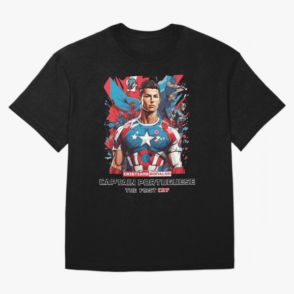 Cristiano Ronaldo Captain Portuguese Oversized T-Shirt Relive Match Day Hype around FIFA World Cup 2026, Cristiano Ronaldo, Argentina, France and Brazil, Stadium Memories, Football Loyalty, International Chants and Championship Tradition; Perfect