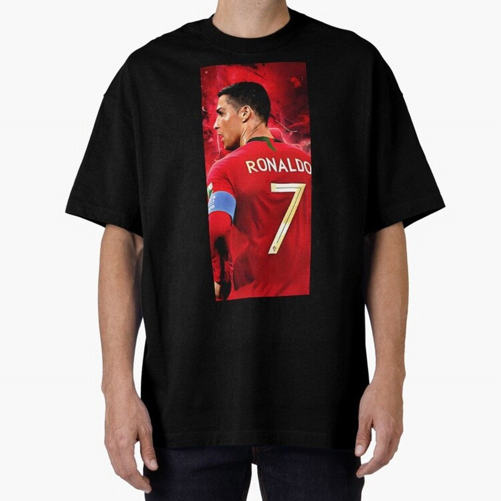 Cristiano Ronaldo Oversized T-Shirt Represent Match Day Hype around FIFA World Cup 2026 Group Stage, Mbappe, Brazil, Portugal and Argentina, Goal Celebration Energy, Supporter Heritage, Football Icons and Worldwide Tournament Joy; Great for