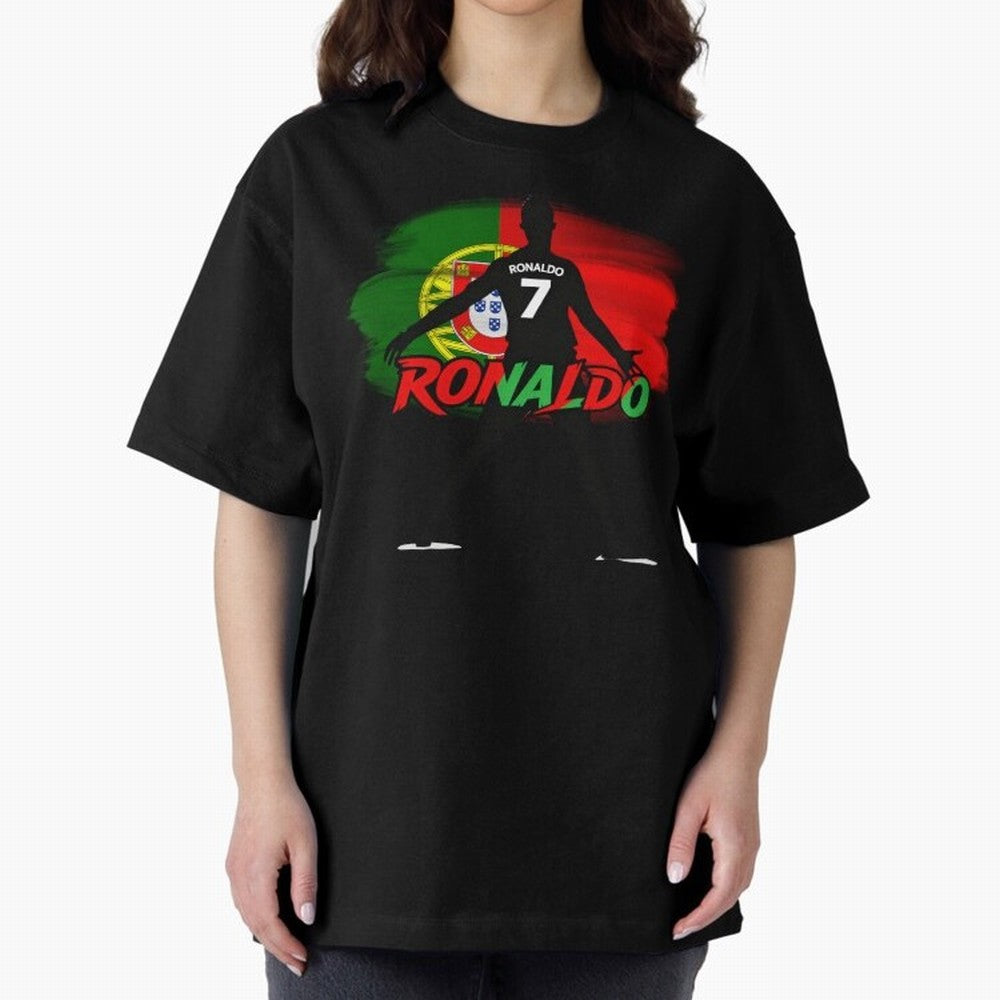 Portugal CR7 Fan World Cup Oversized T-Shirt Bring Stadium Energy to FIFA World Cup 2026 Highlighting Messi, Brazil, Portugal and Argentina Energy, Championship Spirit, Famous Goals, Roaring Crowds and International Football Unity; Ideal for