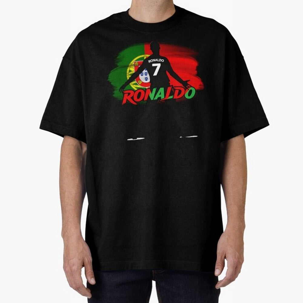 Portugal CR7 Fan World Cup Oversized T-Shirt Bring Stadium Energy to FIFA World Cup 2026 Highlighting Messi, Brazil, Portugal and Argentina Energy, Championship Spirit, Famous Goals, Roaring Crowds and International Football Unity; Ideal for