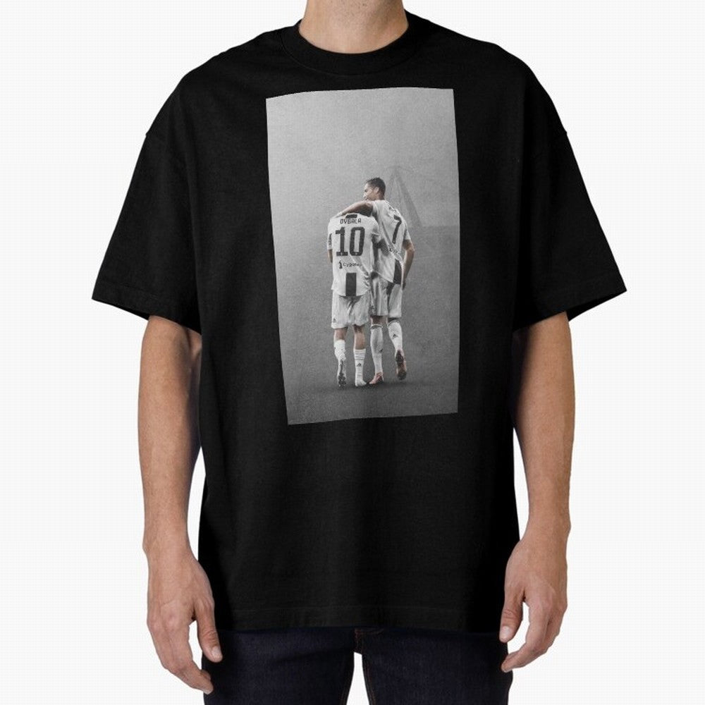 ronaldo with paulo dybala Oversized T-Shirt Capture the FIFA World Cup 2026 Journey through Messi and Cristiano Ronaldo Highlights, Argentina Pride, Champion Mindset, Group Stage Buzz, Knockout Tension and Passionate Fan Culture; Perfect for