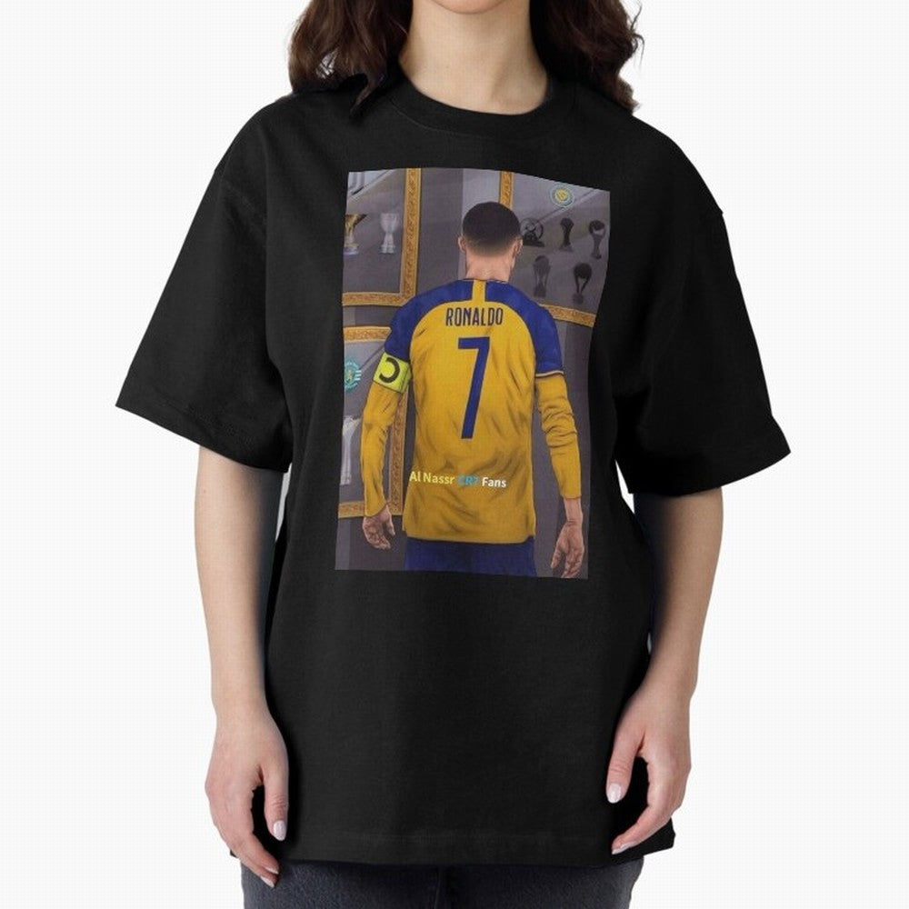 Al Nassr -Cristiano Ronaldo CR7 2023 Oversized T-Shirt Celebrate Global Passion for FIFA World Cup 2026 USA Canada Mexico Centered on Messi and Cristiano Ronaldo, Brazil Energy, Classic Soccer Heritage, Championship Pressure, Fan Loyalty and