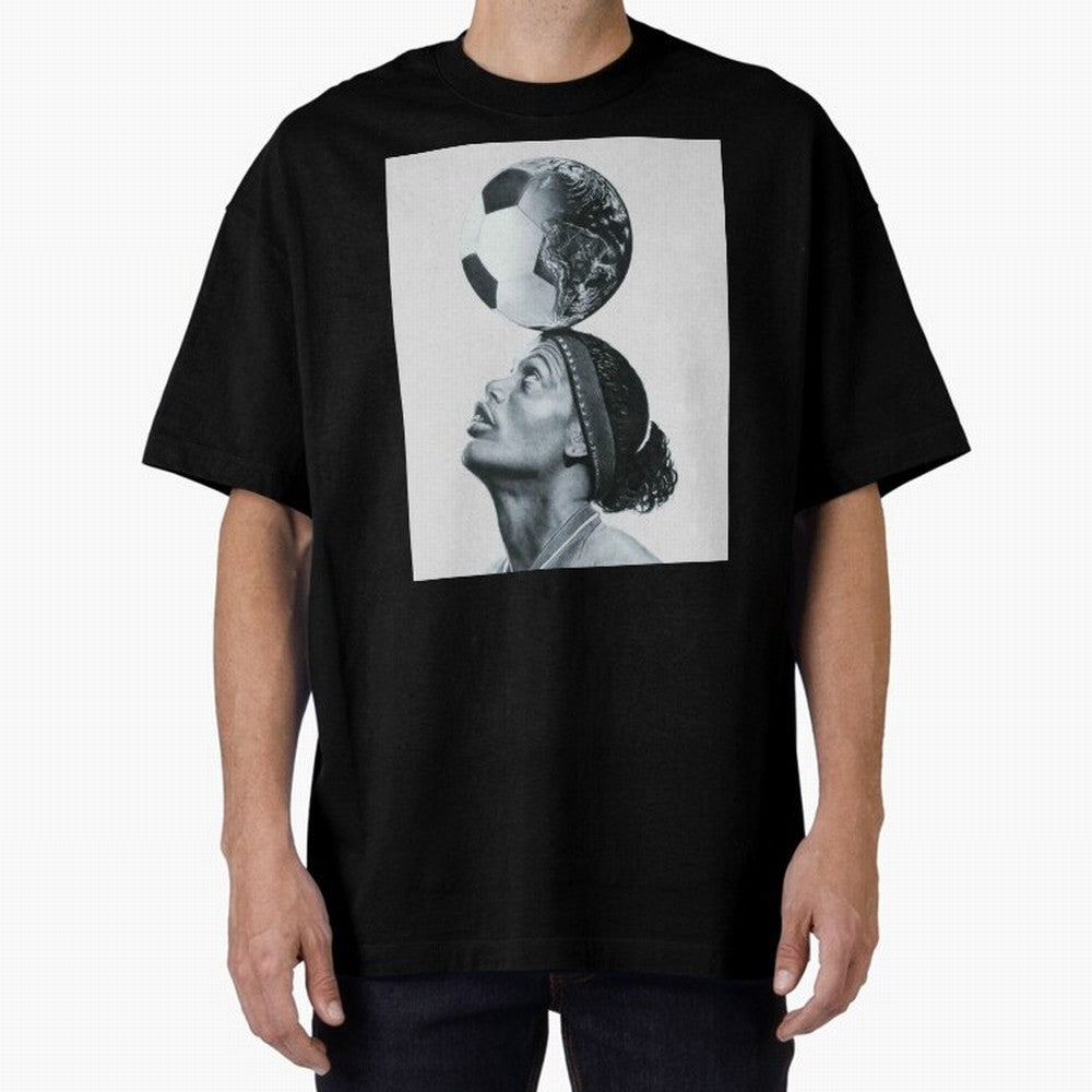 Art Ronaldinho Illustration Oversized T-Shirt Feel the Heartbeat of the FIFA World Cup 2026 Group Stage Journey through CR7 Highlights, Brazil, Portugal and Argentina Pride, Fan Favorite Moments, National Team Passion, Big Match Drama and Soccer