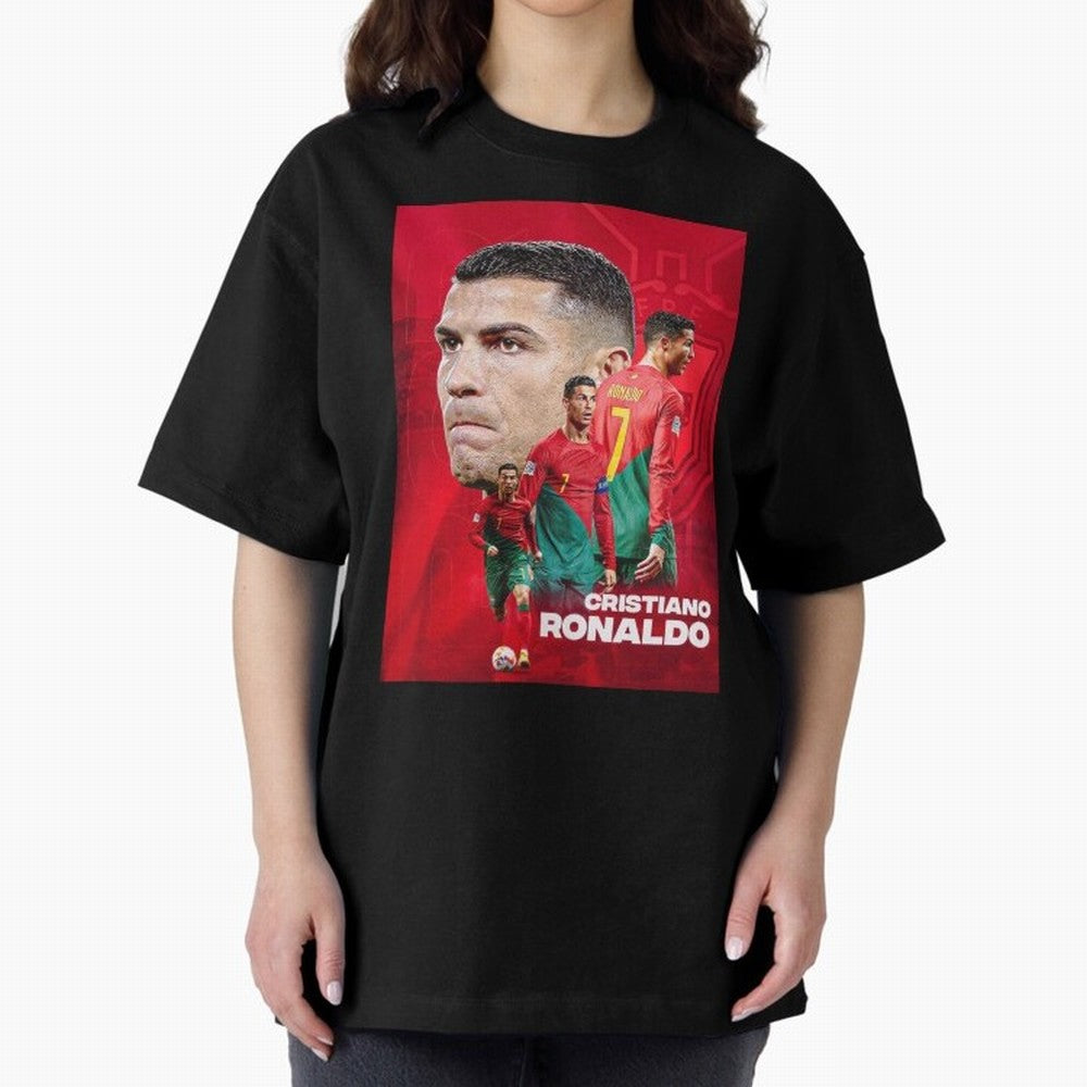 CRISTIANO RONALDO WORLD CUP 2022 Oversized T-Shirt Live the Energy of FIFA World Cup 2026 Spirit, Capturing Argentina, France and Brazil, Neymar, Retro Football Energy, Iconic Rivalries, Trophy Chase Drama and Stadium Atmosphere; Perfect for People