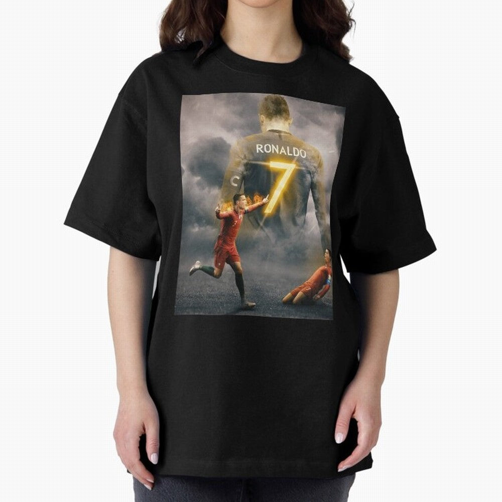Art CR7 Wallpaper Oversized T-Shirt Bring World Football Passion into Global Football Passion for FIFA World Cup 2026 USA Canada Mexico, Capturing CR7, Portugal, Stadium Memories, Football Loyalty, International Chants and Championship Tradition;