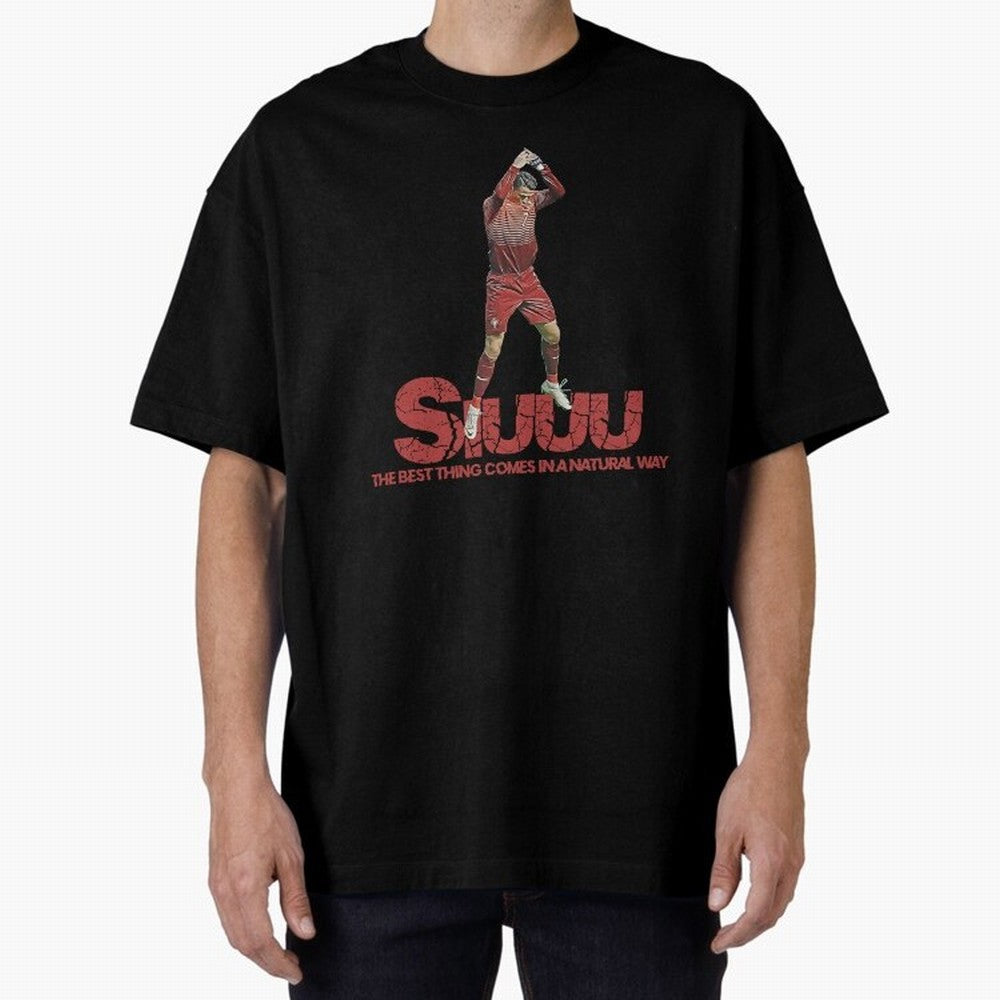 Cr7 Ronaldo Siuuu Oversized T-Shirt Celebrate Classic Football Spirit in FIFA World Cup 2026 Group Stage Highlighting Neymar, Argentina and Brazil Energy, Football Passion, Legendary Performances, Festival Vibes and Supporter Community; Perfect for