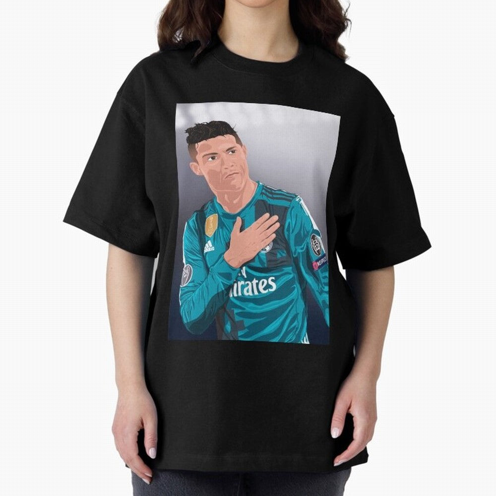 Cristiano Ronaldo Oversized T-Shirt Celebrate Global Passion for FIFA World Cup 2026 USA Canada Mexico for Fans of Neymar, Haaland and Cristiano Ronaldo and England, Bringing Retro Football Energy, Iconic Rivalries, Trophy Chase Drama and Stadium