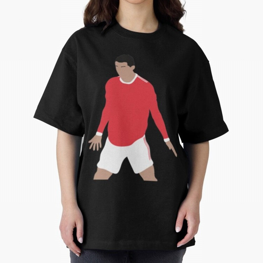 Cristiano Ronaldo Oversized T-Shirt Honor the Football Icons of FIFA World Cup 2026 for Fans of Mbappe and Neymar and Brazil, Portugal and Argentina, Bringing Retro Football Energy, Iconic Rivalries, Trophy Chase Drama and Stadium Atmosphere; Ideal
