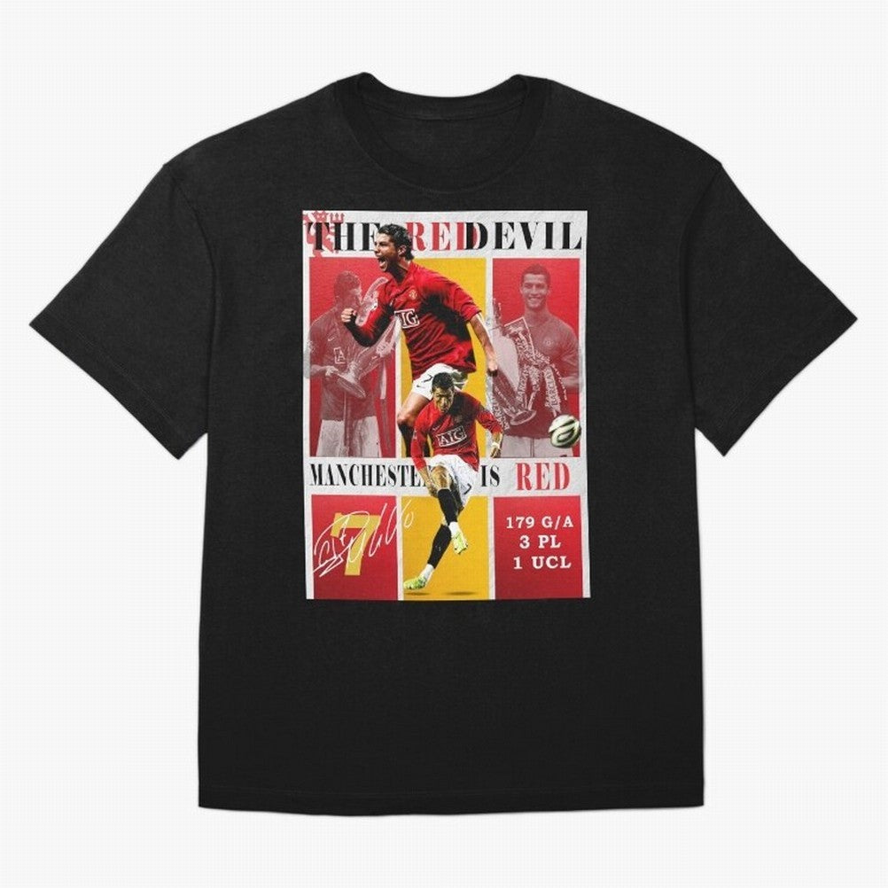 Cristiano Ronaldo 2008 Manchester United Poster Oversized T-Shirt Remember Iconic Moments from FIFA World Cup 2026 USA Canada Mexico Featuring Cristiano Ronaldo, Argentina Energy, Football Passion, Legendary Performances, Festival Vibes and