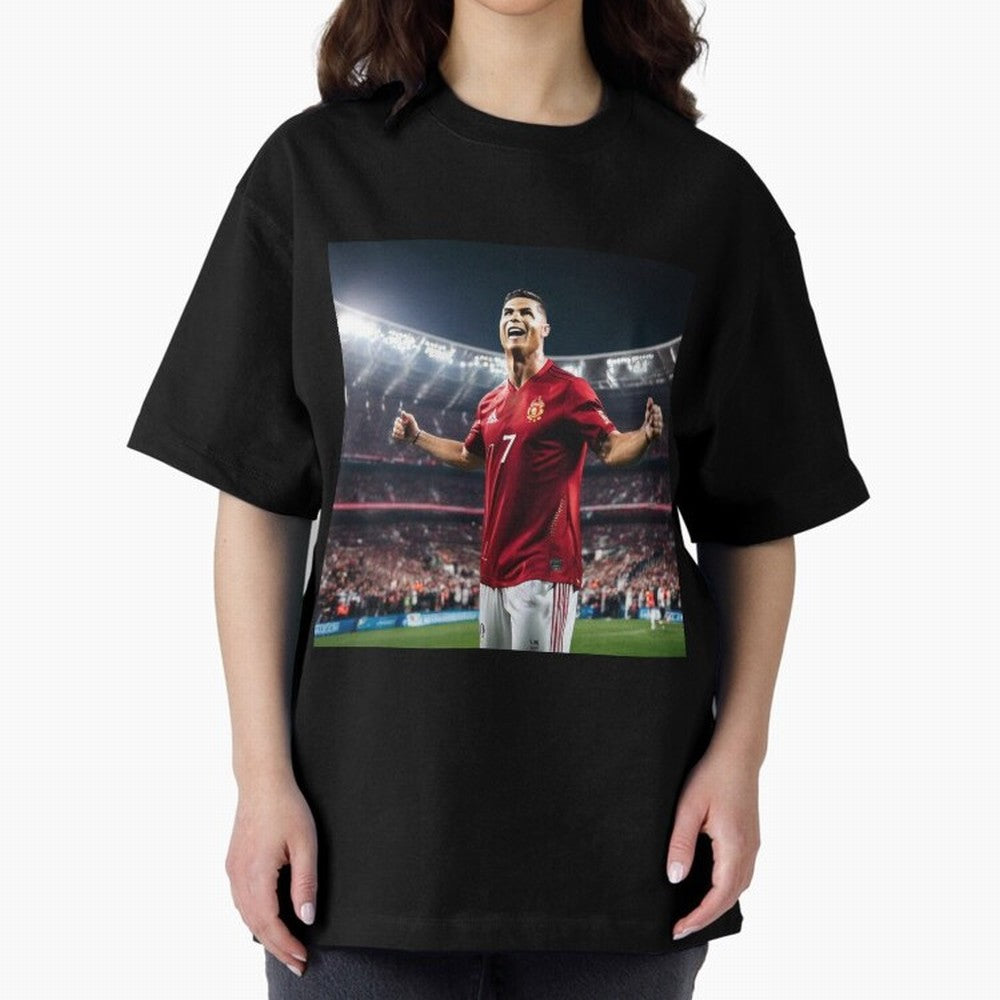 cristiano ronaldo celebrates goal Oversized T-Shirt Celebrate the Next Chapter of FIFA World Cup 2026 Group Stage Spirit, with Germany, Messi, Neymar and Mbappe, Champion Mindset, Group Stage Buzz, Knockout Tension and Passionate Fan Culture; Made