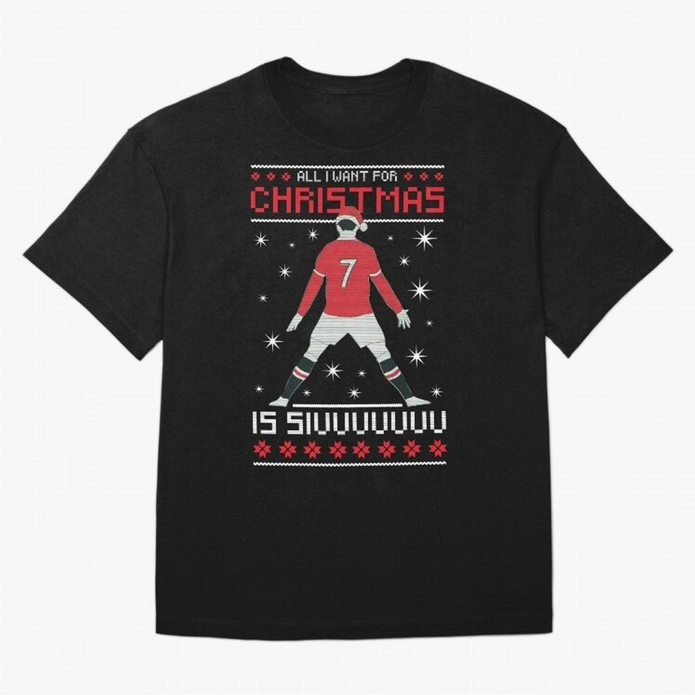 ALL I WANT FOR CHRISTMAS IS SIU Oversized T-Shirt Represent FIFA World Cup 2026 USA Canada Mexico Celebrating Neymar, Spain and Netherlands Energy, Football Passion, Legendary Performances, Festival Vibes and Supporter Community; Perfect for People