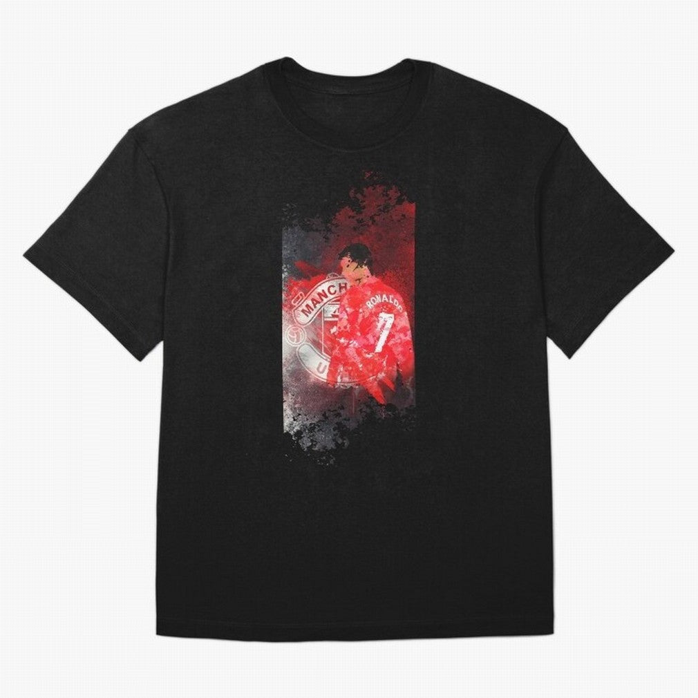 Ronaldo Illustration 003 Oversized T-Shirt Show Passion for the Stars of FIFA World Cup 2026 Group Stage for Fans of Mbappe and Argentina, France and Brazil, Bringing Global Supporter Spirit, Legendary Goals, National Colors and Tournament