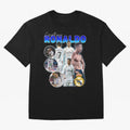 Cristiano Ronaldo Bootleg Oversized T-Shirt Make Memories around the FIFA World Cup 2026 USA Canada Mexico Journey through Messi and Cristiano Ronaldo Highlights, England Pride, Championship Spirit, Famous Goals, Roaring Crowds and International