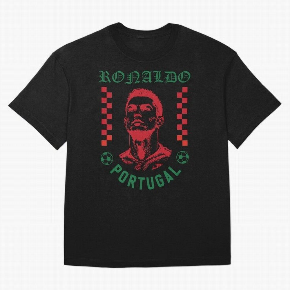 Cristiano Ronaldo Portugal Football Design World Cup Fan Art GOAT Soccer Oversized T-Shirt Relive FIFA World Cup 2026 Group Stage Spirit, Inspired by England and Germany, Mbappe, Stadium Chants, National Pride, Trophy Dreams and Unforgettable