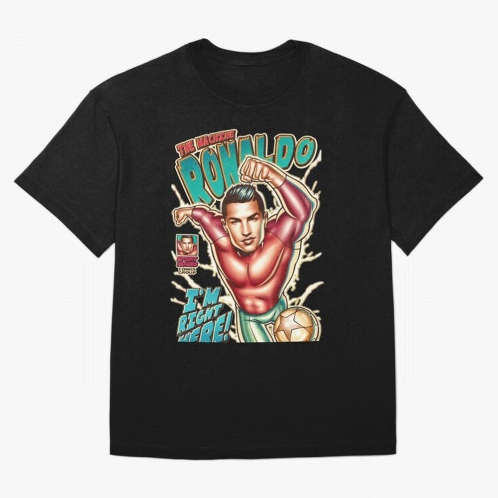 Cristiano Ronaldo The Machine Ronaldo Oversized T-Shirt Celebrate Rivalries and Pride in Global Football Passion for FIFA World Cup 2026, Inspired by Haaland and Mbappe, England, France and Netherlands, Champion Mindset, Group Stage Buzz, Knockout