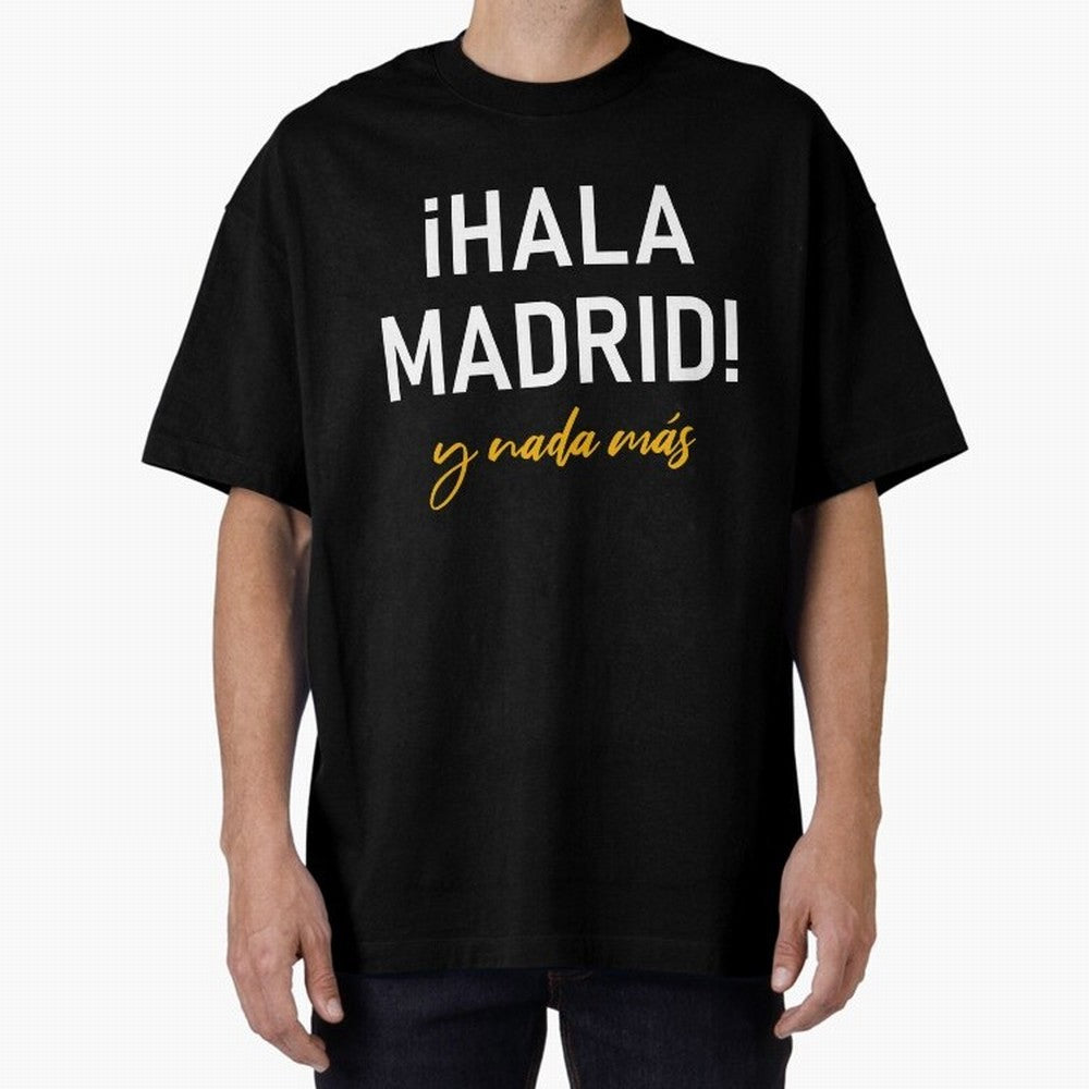 Hala Madrid Oversized T-Shirt Support Your Favorite Stars during Match Day Hype around FIFA World Cup 2026, CR7, France and Portugal, Worldwide Fan Energy, Dramatic Goals, Stadium Lights and Championship Celebrations; Great for Watch Parties,