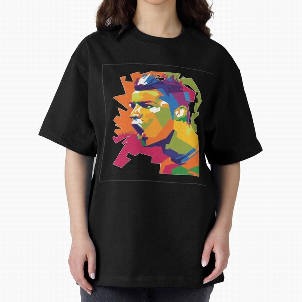 Ronaldo Cristiano Ronaldo pop potrait Oversized T-Shirt Celebrate Match Day Hype around FIFA World Cup 2026 Group Stage, Mbappe and Neymar, Portugal, Stadium Chants, National Pride, Trophy Dreams and Unforgettable Football Memories; Ideal for