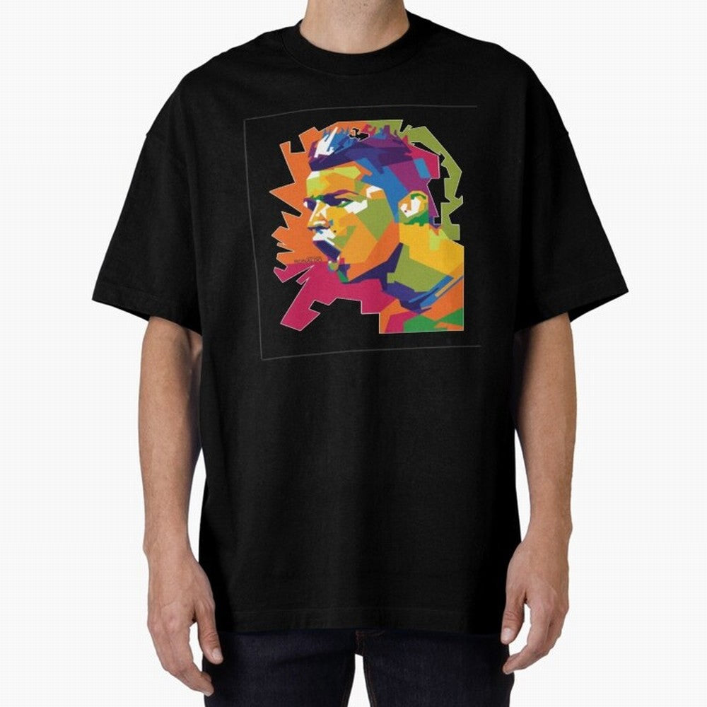 Ronaldo Cristiano Ronaldo pop potrait Oversized T-Shirt Celebrate Match Day Hype around FIFA World Cup 2026 Group Stage, Mbappe and Neymar, Portugal, Stadium Chants, National Pride, Trophy Dreams and Unforgettable Football Memories; Ideal for