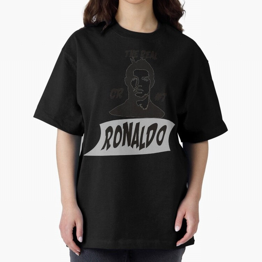 The Real Ronaldo Oversized T-Shirt Celebrate Unforgettable Nights in Match Day Hype around FIFA World Cup 2026 Group Stage, Mbappe, England and Germany, Vintage Soccer Flavor, Modern Football Stars, National Flags and Final Night Emotion; Perfect
