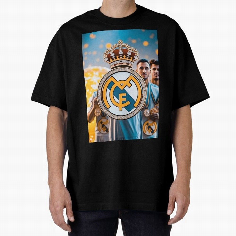 El Medall¨®n Del Real Madrid Oversized T-Shirt Show Your Stadium Side during Global Football Passion for FIFA World Cup 2026 Group Stage, Centered on Neymar, Haaland and Cristiano Ronaldo, Netherlands, Supporter Pride, Iconic Celebrations,