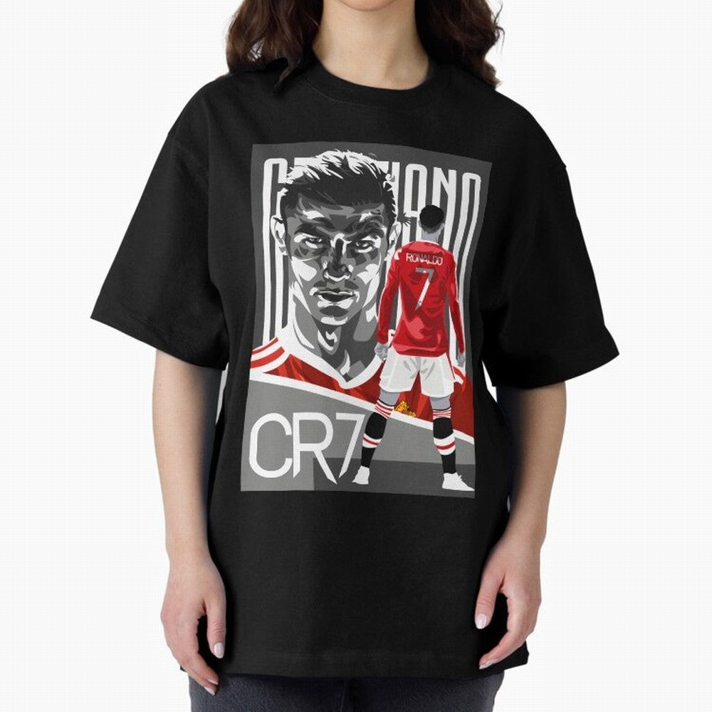 Cristiano Ronaldo In Red Oversized T-Shirt Show Championship Spirit for Global Football Passion for FIFA World Cup 2026, Highlighting CR7, Germany, Football History, Final Match Energy, Crowd Noise and Once in a Lifetime Moments; Created for Match