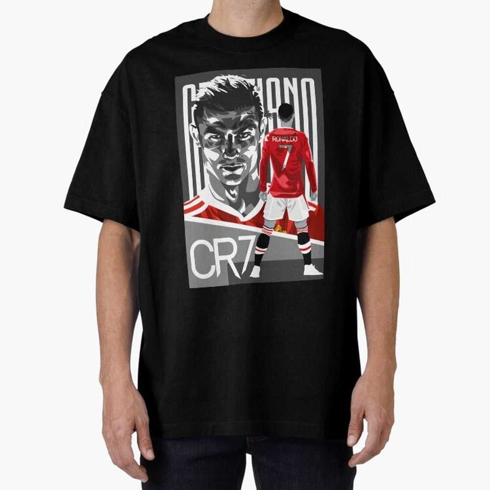 Cristiano Ronaldo In Red Oversized T-Shirt Show Championship Spirit for Global Football Passion for FIFA World Cup 2026, Highlighting CR7, Germany, Football History, Final Match Energy, Crowd Noise and Once in a Lifetime Moments; Created for Match