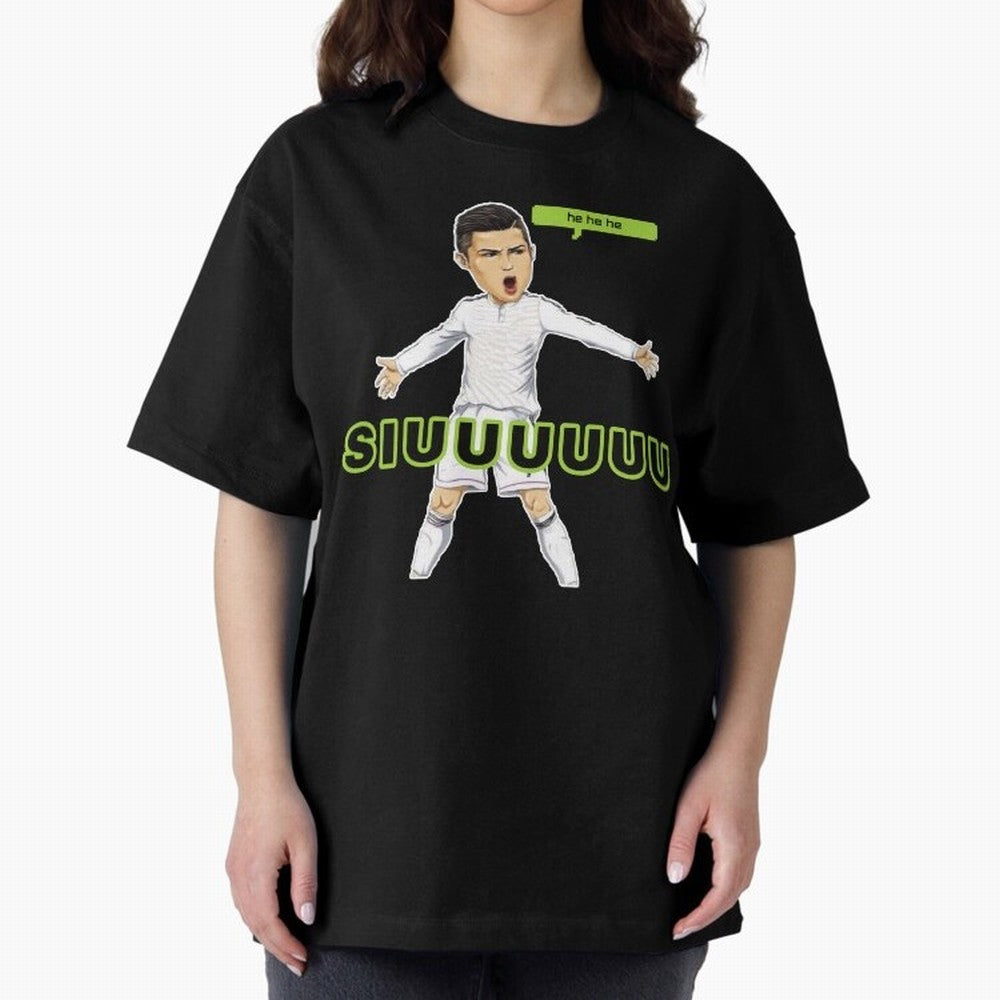 Hehehe SUIII Cristiano ronaldo Oversized T-Shirt Create Match Day Hype around FIFA World Cup 2026 Group Stage, CR7, Portugal, Goal Celebration Energy, Supporter Heritage, Football Icons and Worldwide Tournament Joy; Ideal for Passionate Fans Who