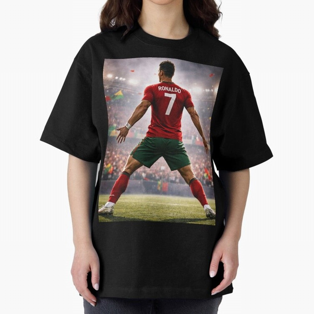 Cristiano Ronaldo Portuguese Legend Number Seven SIUUU Oversized T-Shirt Show Fan Pride Across FIFA World Cup 2026 Group Stage Spirit, Made for Argentina and Brazil, Messi, CR7 and Mbappe, Sports Nostalgia, International Competition, Famous Players