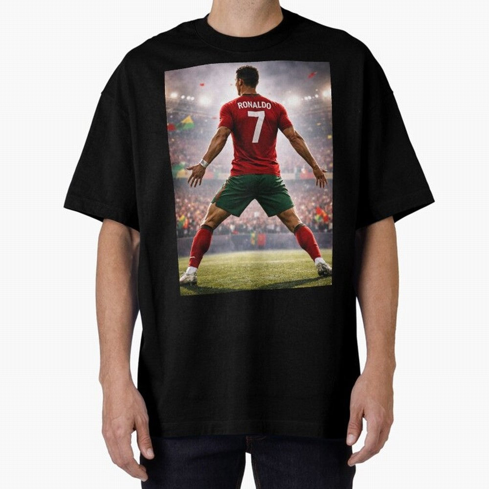 Cristiano Ronaldo Portuguese Legend Number Seven SIUUU Oversized T-Shirt Show Fan Pride Across FIFA World Cup 2026 Group Stage Spirit, Made for Argentina and Brazil, Messi, CR7 and Mbappe, Sports Nostalgia, International Competition, Famous Players