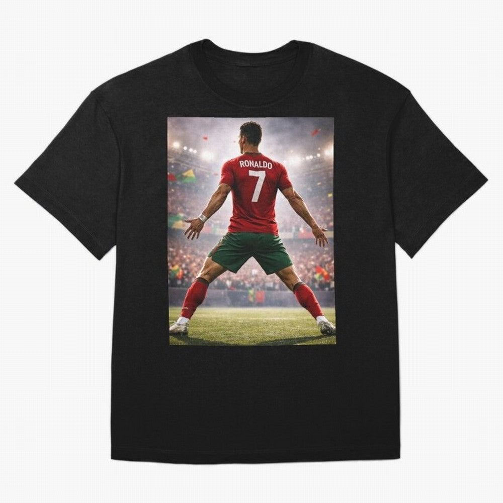 Cristiano Ronaldo Portuguese Legend Number Seven SIUUU Oversized T-Shirt Show Fan Pride Across FIFA World Cup 2026 Group Stage Spirit, Made for Argentina and Brazil, Messi, CR7 and Mbappe, Sports Nostalgia, International Competition, Famous Players