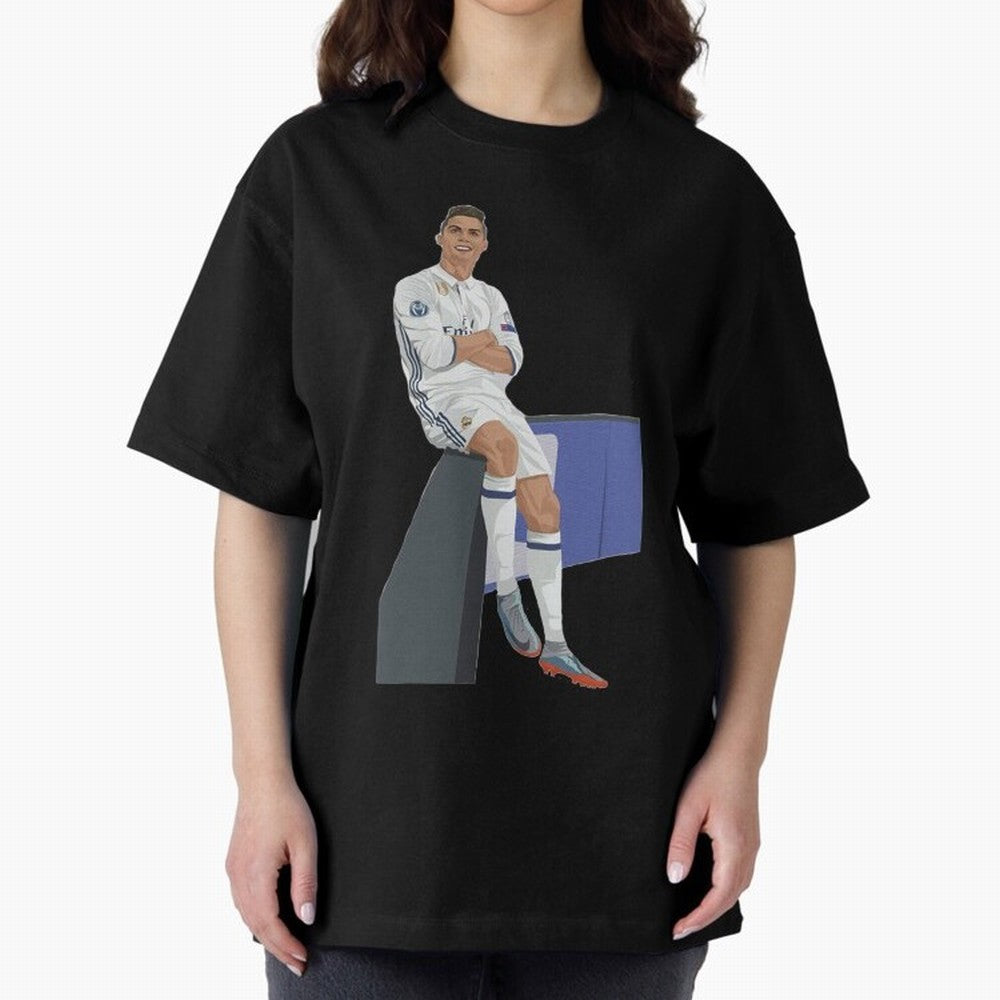Cristiano Ronaldo Oversized T-Shirt Celebrate National Team Dreams in Global Football Passion for FIFA World Cup 2026, Connected to Messi, Neymar and Mbappe, Portugal, Spain and Germany, Football Passion, Legendary Performances, Festival Vibes and
